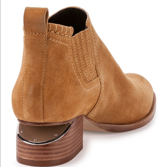 Alexander Wang Kori Suede Lift-Heel ankle Bootie Boots in Sahara Tan Brown 36 6 - Picture 11 of 14